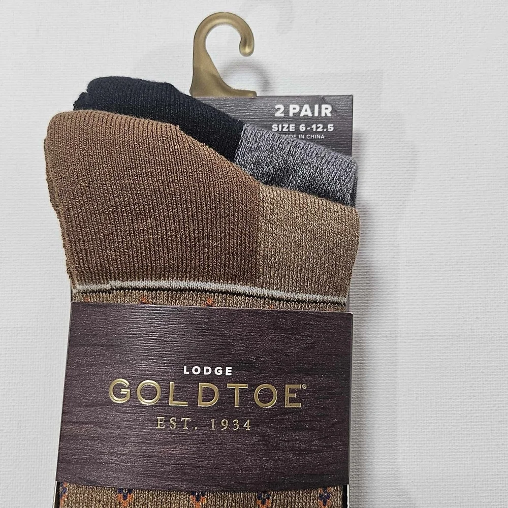 Goldtoe Socks Mens Winter Dress Socks OSFM 2 Pairs Moisture Wicking Arch Support